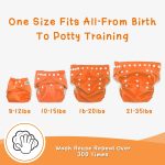 AnAnBaby Reusable Cloth Diapers for Babys, One Size Adjustable Washable Pocket Nappy Covers 6 Pack with 9pcs Microfiber Inserts for Toddler Boys & Girls - Image 3